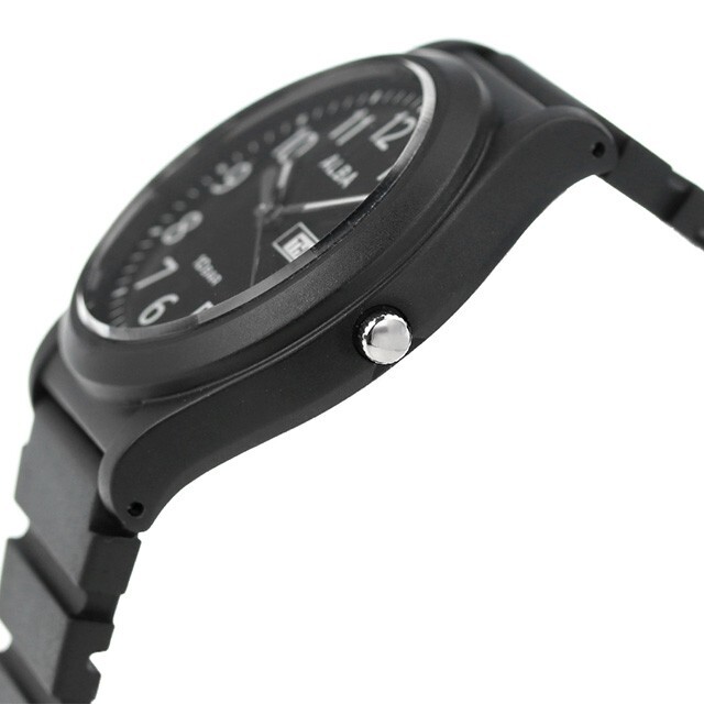 SEIKO ALBA Black DayDate Watch AQPJ411 Quartz Luminous Hands Urethane band New
