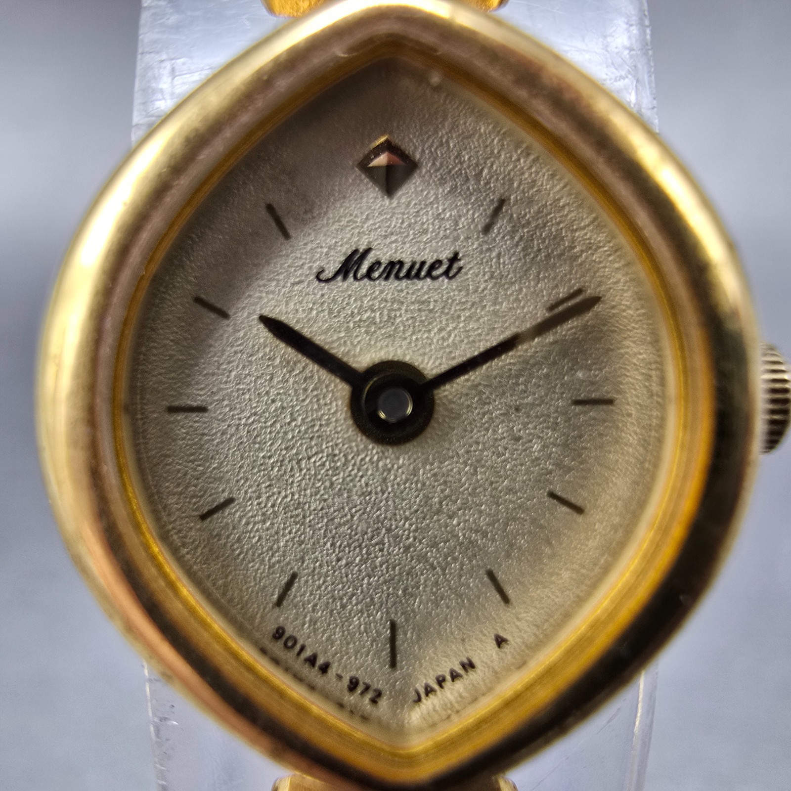 Casio Menuet Watch Women 16mm Champagne Dial Gold Tone Oval LGQ-204 New Battery