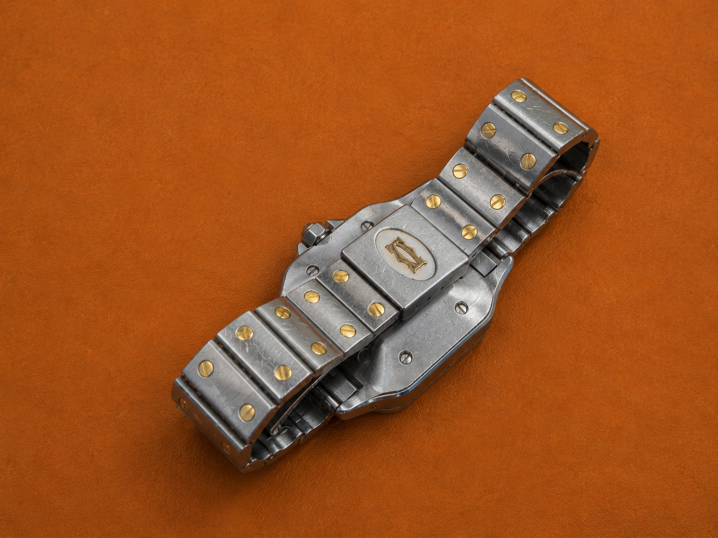Cartier Santos Carree ref. 2961 – 18k gold/steel – 16 diamonds