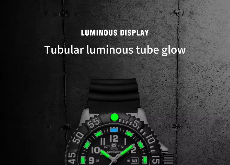 44MM ADDIESDIVE Military Quartz Dive Watch Men Silicone Waterproof Luminous NEW