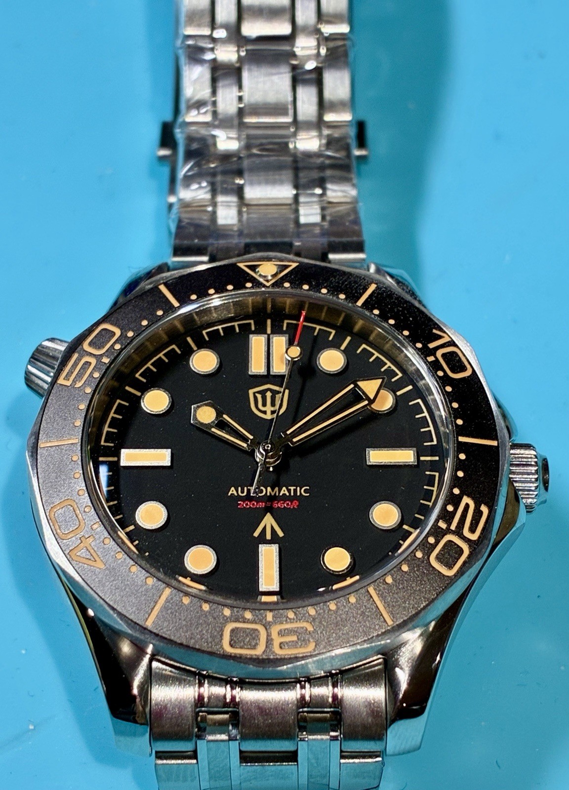 WATCHDIVES 007 39MM DIVE WATCH NO TIME TO DIE AUTO STAINLESS SAPPHIRE PATINA NEW