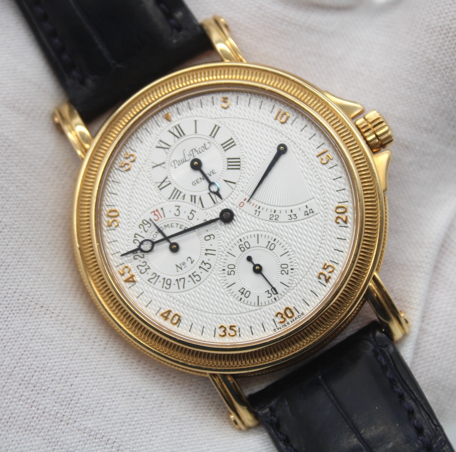 Paul Picot Atelier Regulator 39mm 18K Gold Automatic Date Power Reserve REF 2241