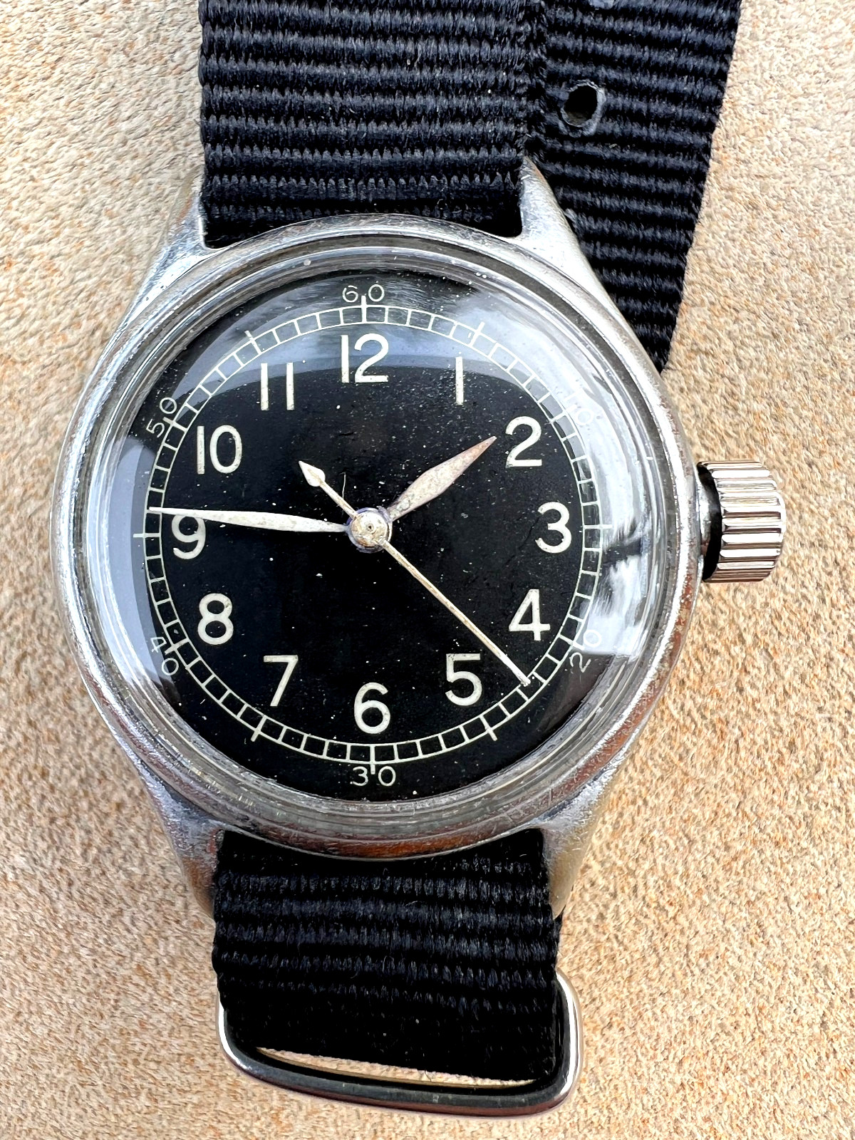 Vintage Bulova A-11 military watch WW2 10AKCH gilt black Hacks Serviced Works
