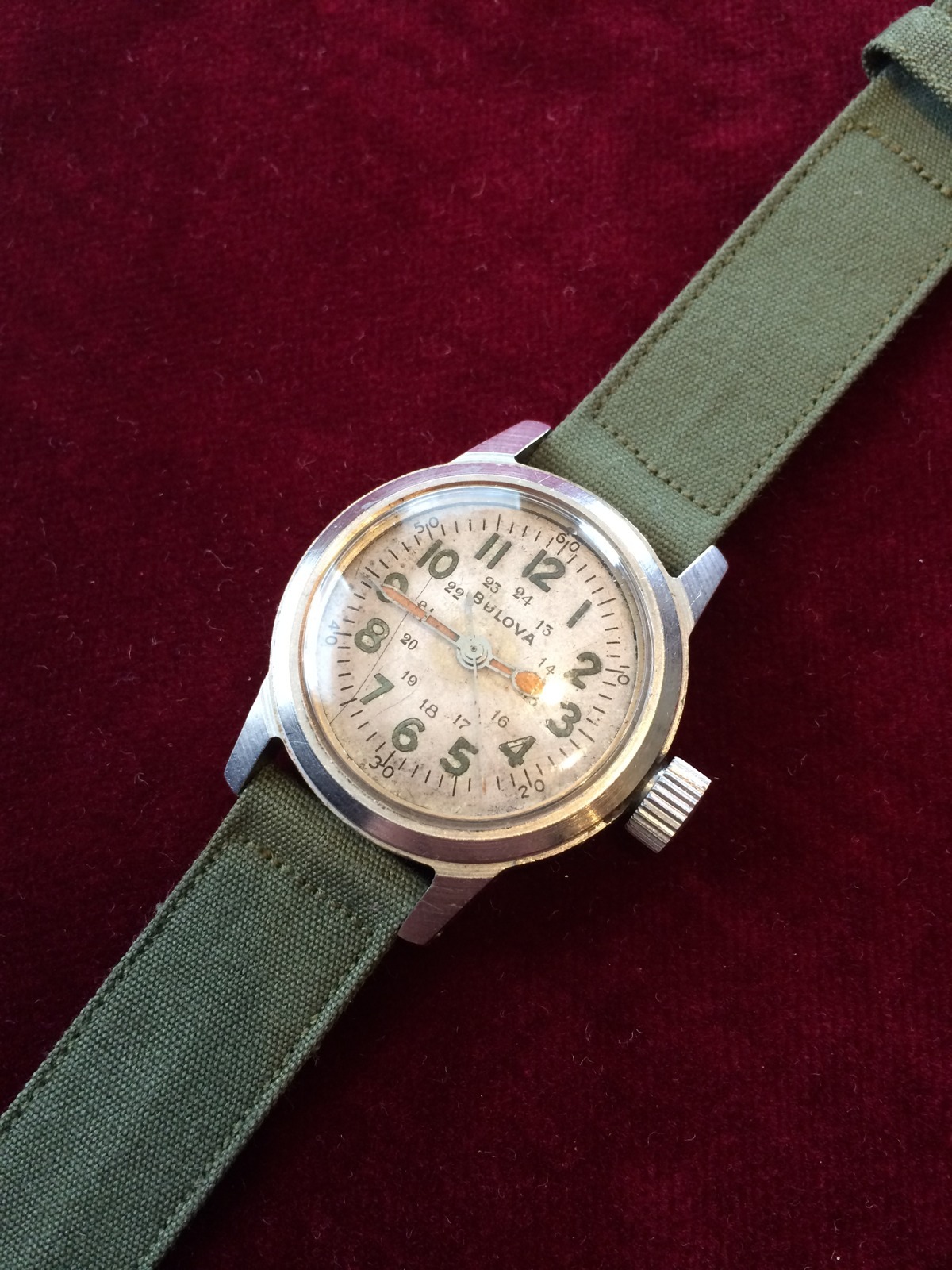 Ultra Rare Bulova Military Issued Wristwatch 3818A Hack Set Men’s Watch 10BNCH