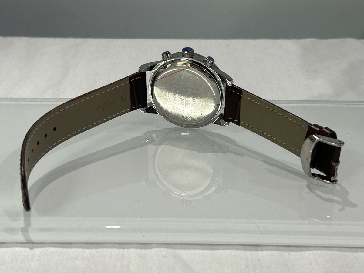 LIGE 1853 Dream White Dial, 3 Sub Chrono Stainless on Brown Leather (NJL028911)