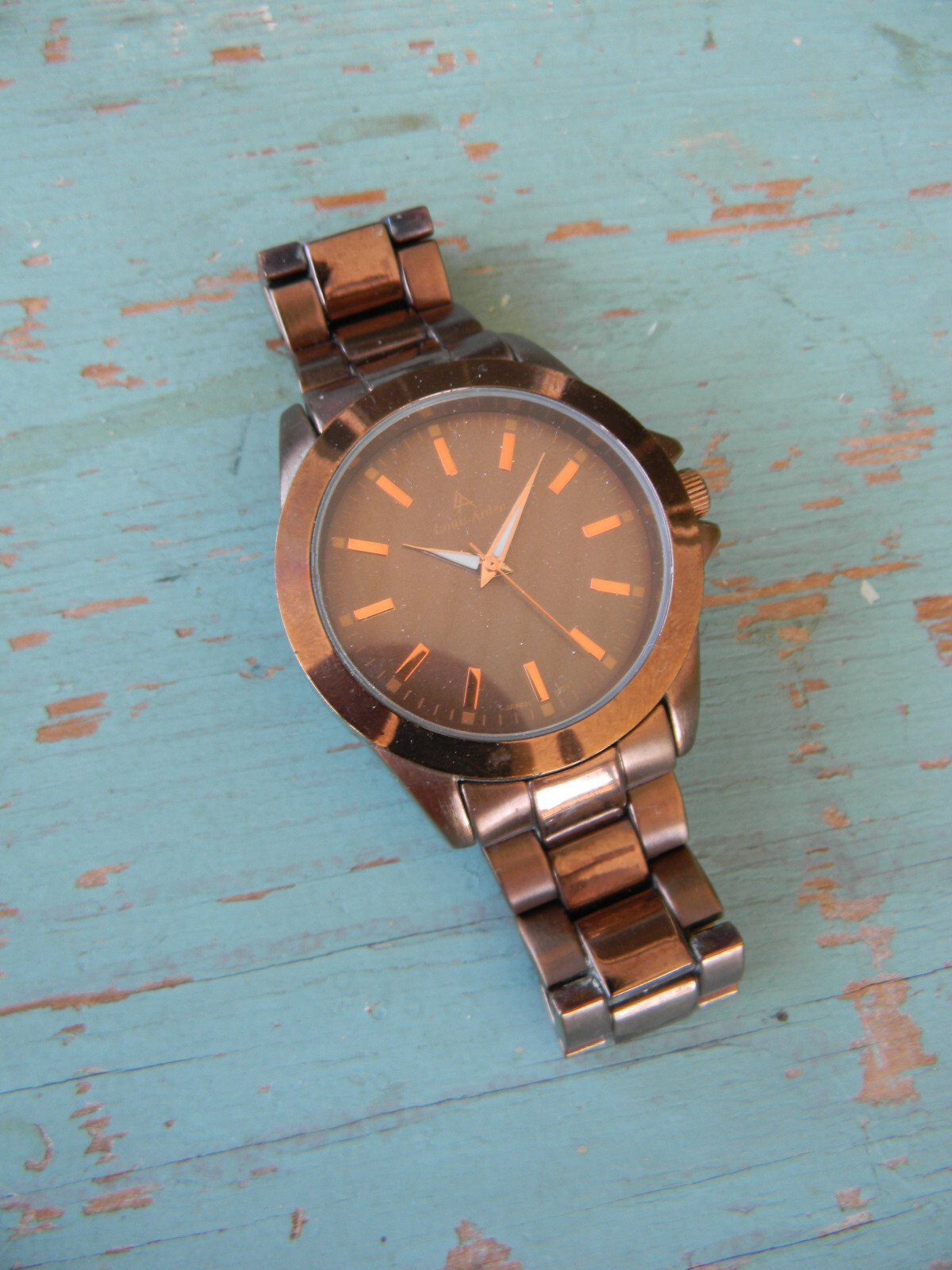 LOUIS ARDEN MEN’S BRONZE FINISH STAINLESS STEEL WATCH **NEEDS BATTERY