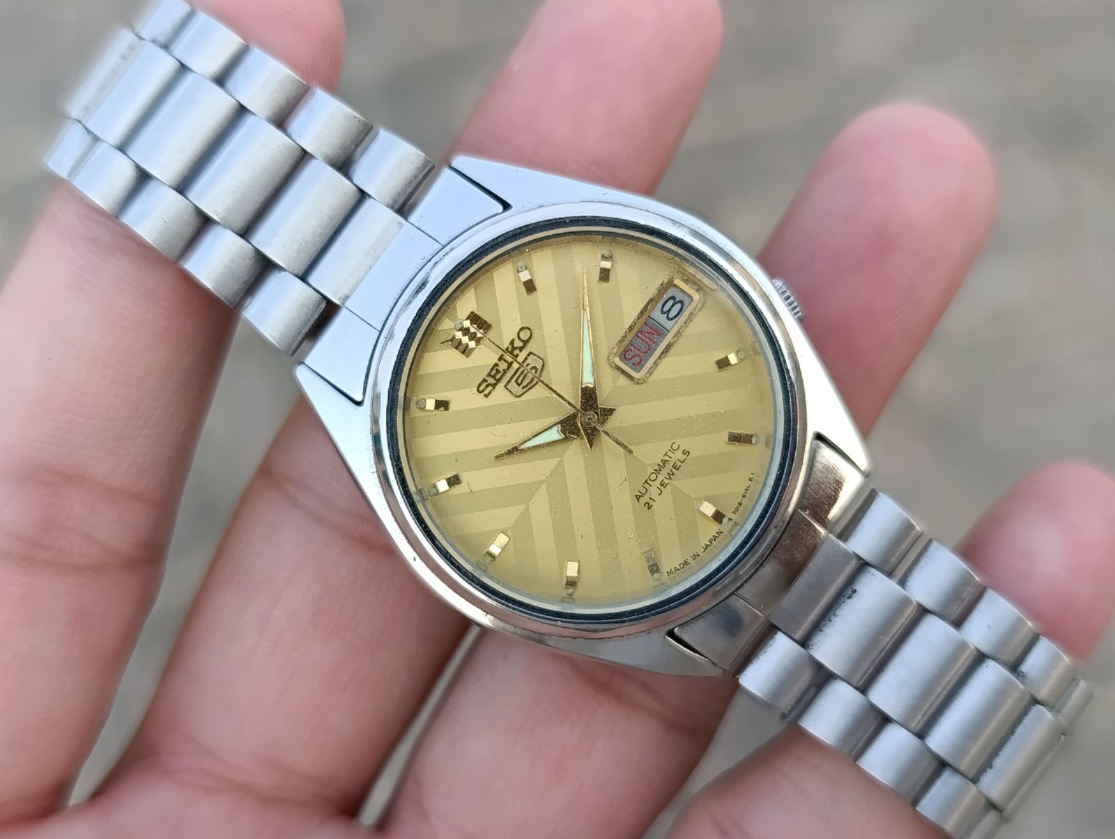 Lot of 4 Vintage Seiko 5 Automatic Day-Date SS Men’s Japanese Wristwatches