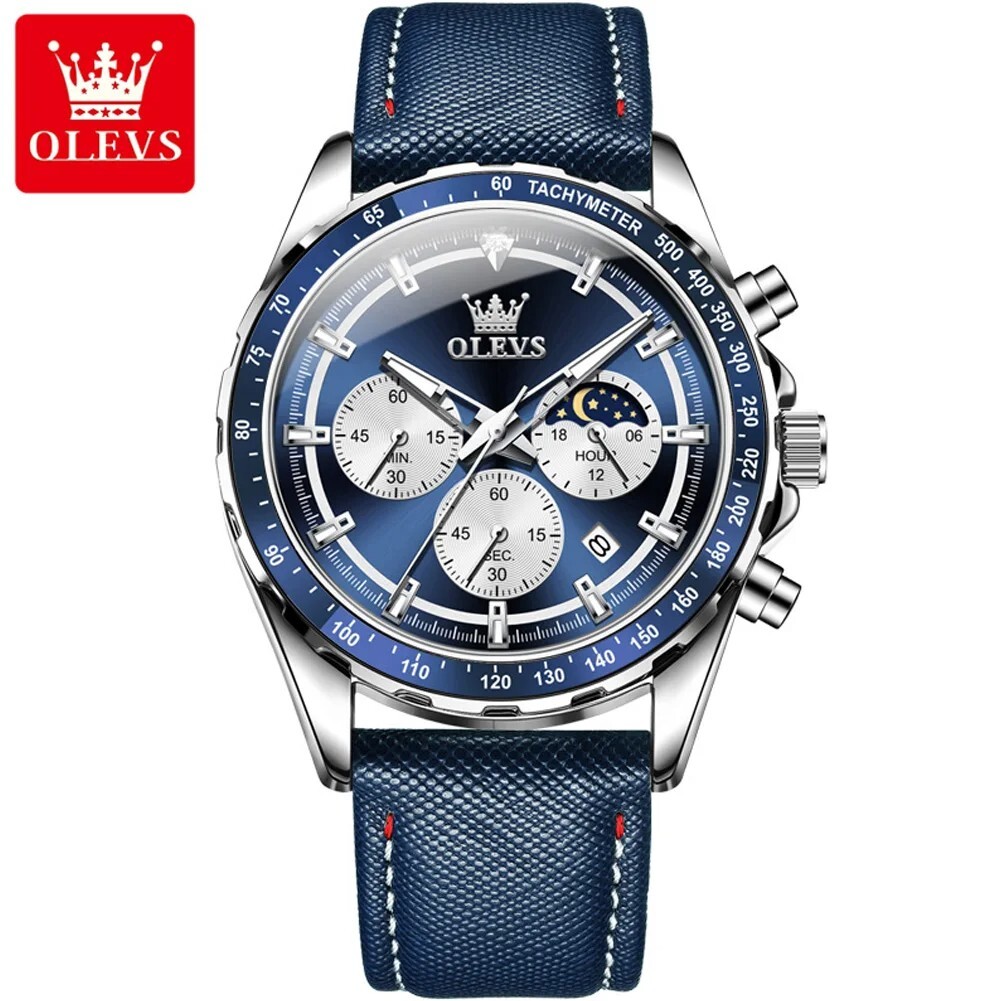 Waterproof Quartz Luminous Watch OLEVS Luxury Business Date Men Strap Men’s