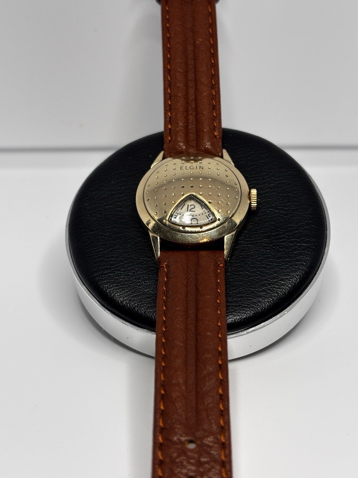 Rare Vintage 1957 Elgin Golf Ball Jump Hour Direct Read Watch USA Cal 717 Runs