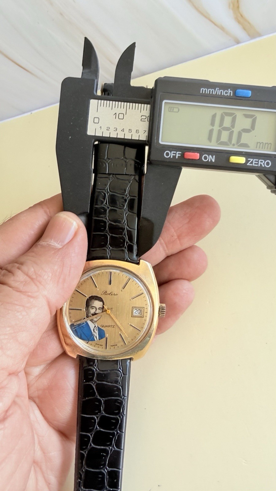 SWISS BOLERO Gold Plate President Saddam Hussein Iraq Watch 36m Quartz R170