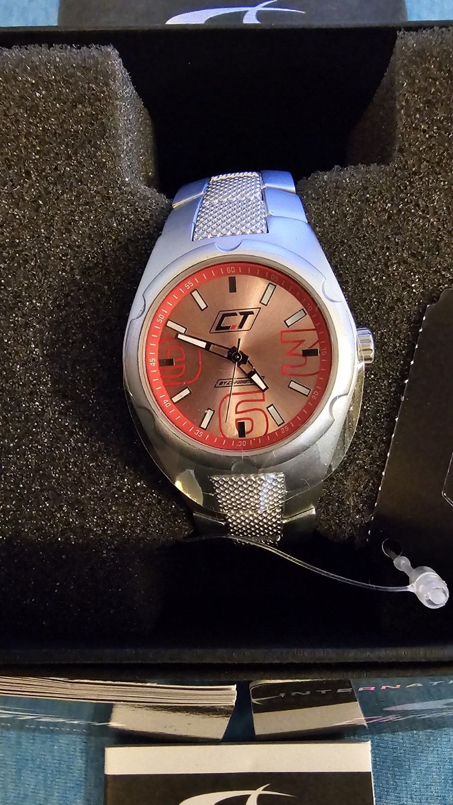 Chronotech CT, Silver, Pink Dial, New In Box W/ Card And Papers