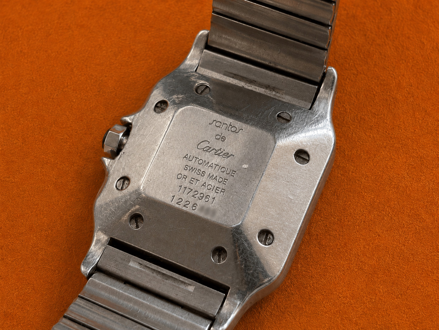 Cartier Santos Carree ref. 2961 – 18k gold/steel – 16 diamonds