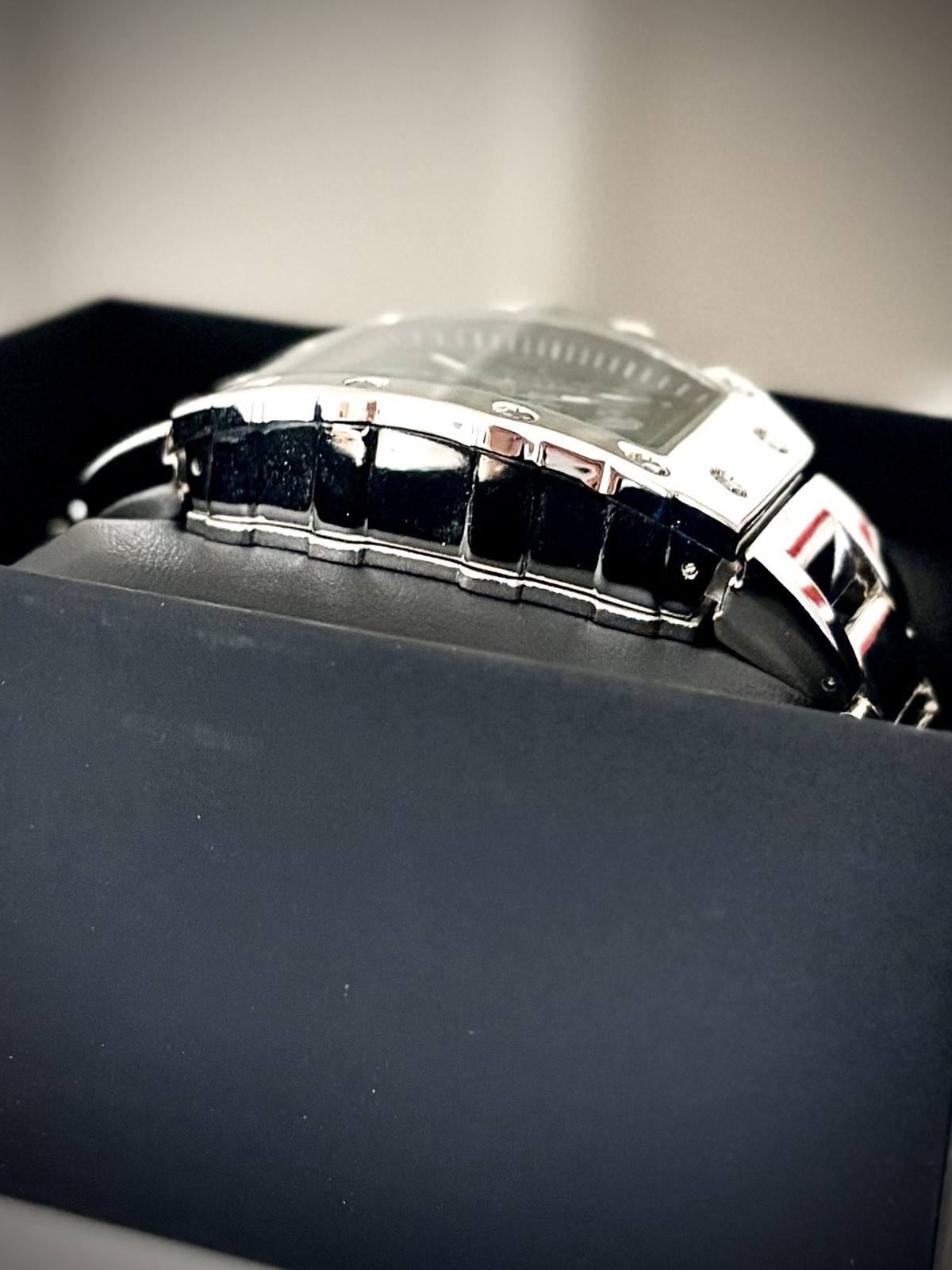 Men’s Gold/Silver/Black Skeleton Luxury Bling Metal Strap Tonneau Watch Gift Set