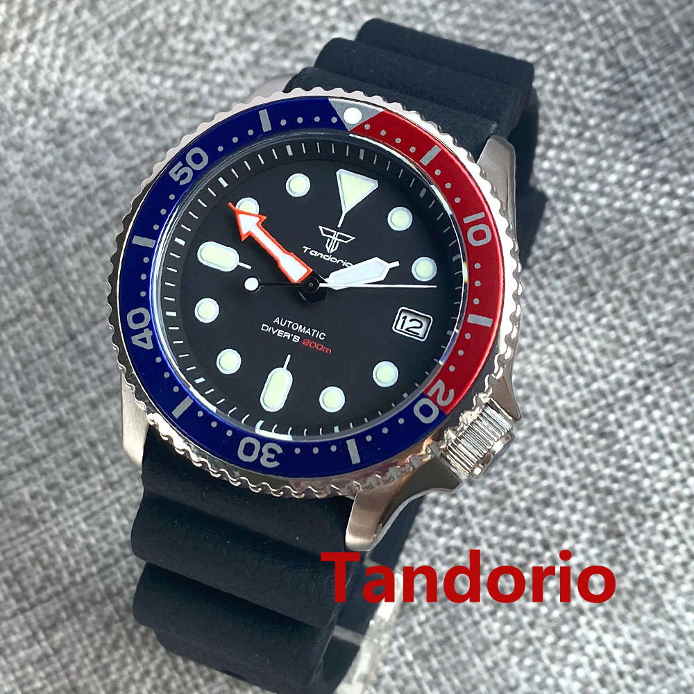 20ATM Diver Tandorio 41mm NH35A Men Watch Sapphire Glass Date Luminous