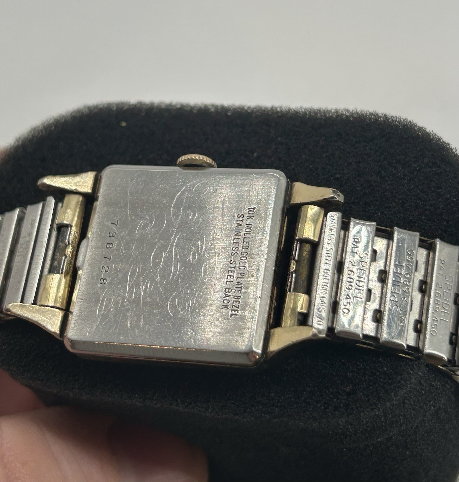 Vintage Benrus Tank Watch Manual Wind Ruby Marker Dial Art Deco 10K RGP Runs