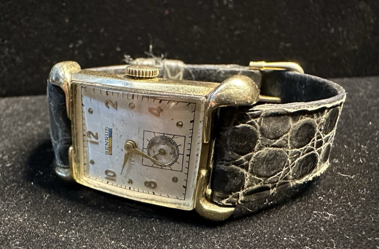 Vintage Benrus 10K Gold Filled Tank Watch Men’s Manual Wind Kalbe France Strap