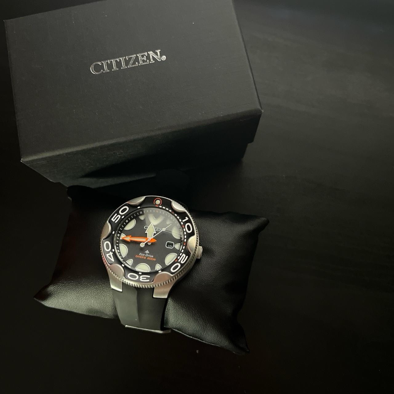 Citizen Eco-Drive Diver 46mm 200m Black Rubber Strap Watch w/ Box