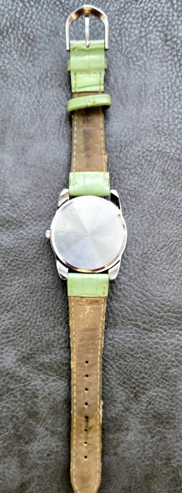 Fashion Watch Lime Green Crystal Silver Tone Quartz Watch