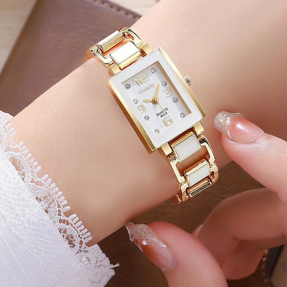 1PCS Trendy Fashion Luxury Digital Scale Rectangular Dial Women’s Quartz