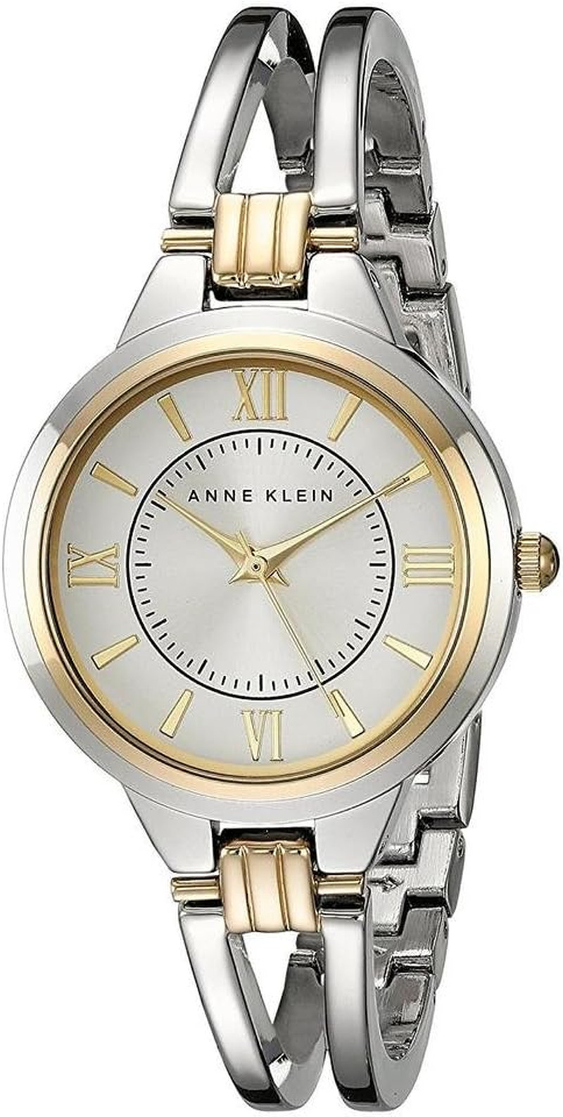 Elegant Silver & Gold-Tone Dress Watch with Japanese Quartz Movement