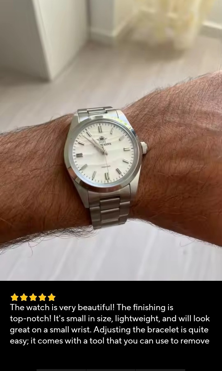 ADDIESDIVE AD2030 Men’s Quartz Watch 36mm VH31 Sweep Seconds 100M Stainless Stel