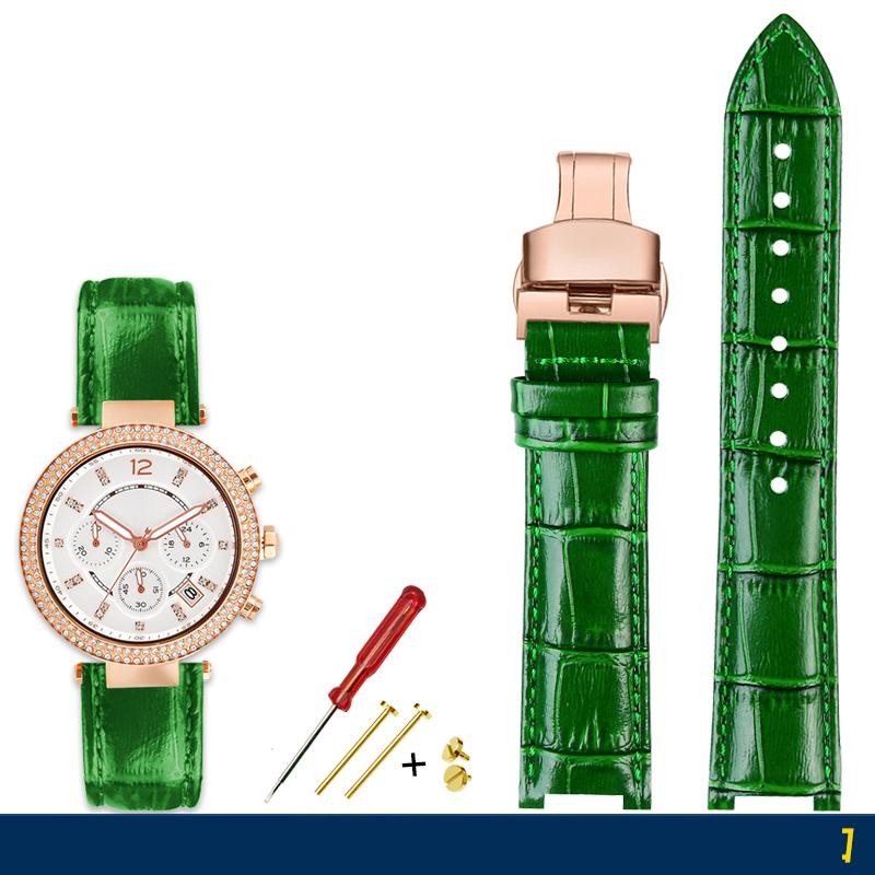 Fashion Notched Cowhide Watch Strap for Michael Kors Watch Mk6985 6986 Mk2425 /