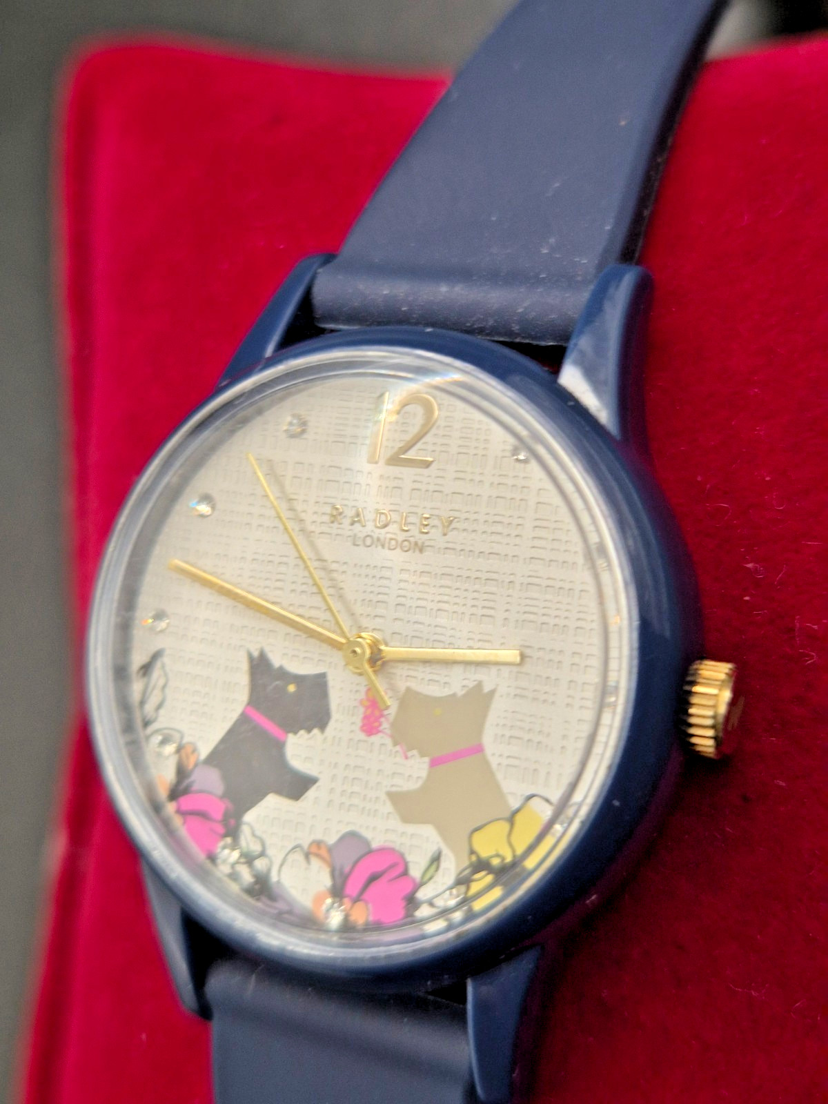 RADLEY LONDON Ladies Navy Blue Silicone/Rubber Strap Watch-VGC & Working