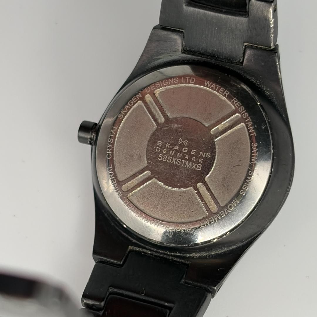 Skagen Black Label Ladies Titanium Watch Quartz Battery From Japan