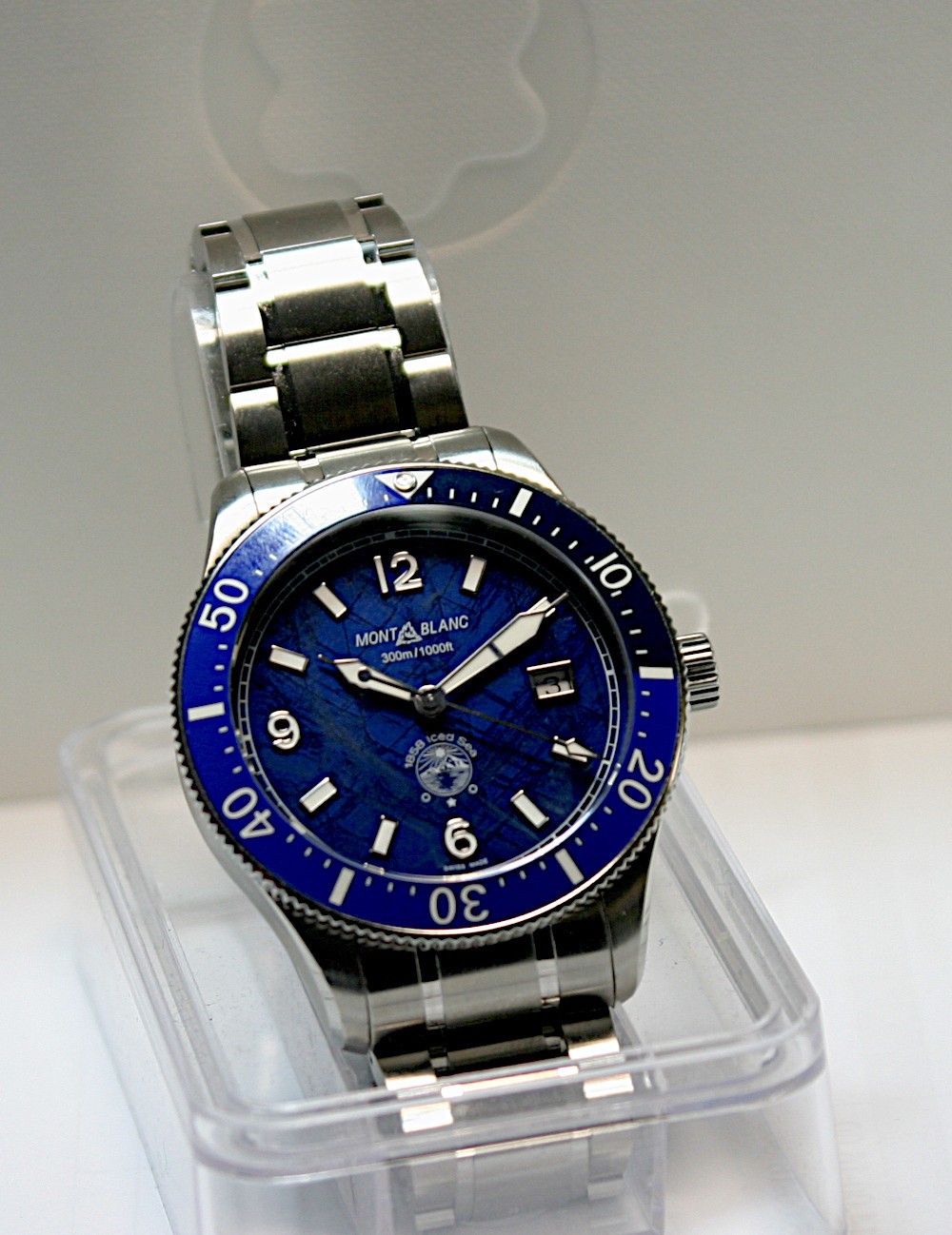 Montblanc 1858 Iced Sea Automatic Blue 300m Ref.: 129369 NEW!