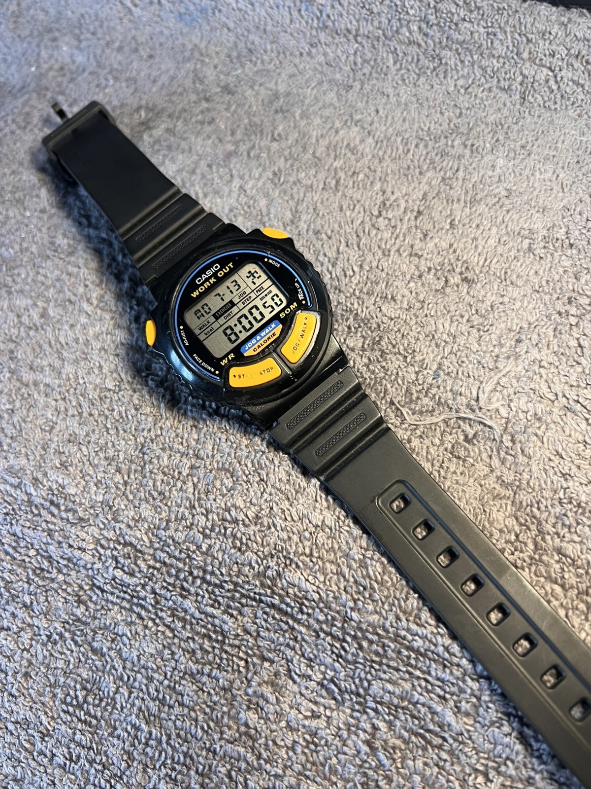 Vintage Casio JC-10 Mens Watch 35mm Black Jog Walk Workout Running Man