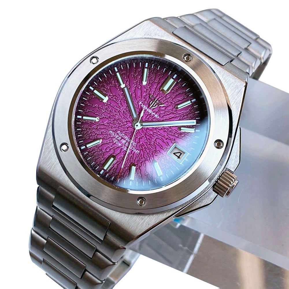 Texture Dial Tandorio NH35 Automatic Watch Sapphire Crystal 10ATM Waterproof Men