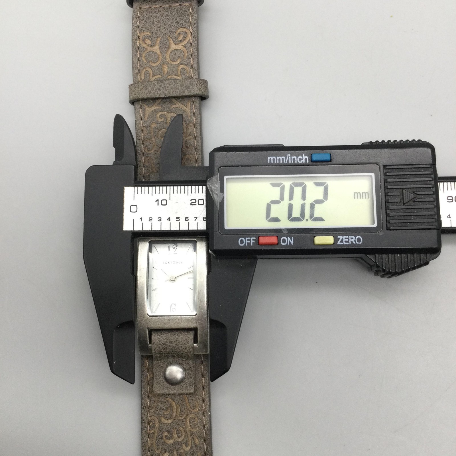 TOKYObay Womens Watch 20mm Silver Tone Brown Leather Cuff Strap New Battery