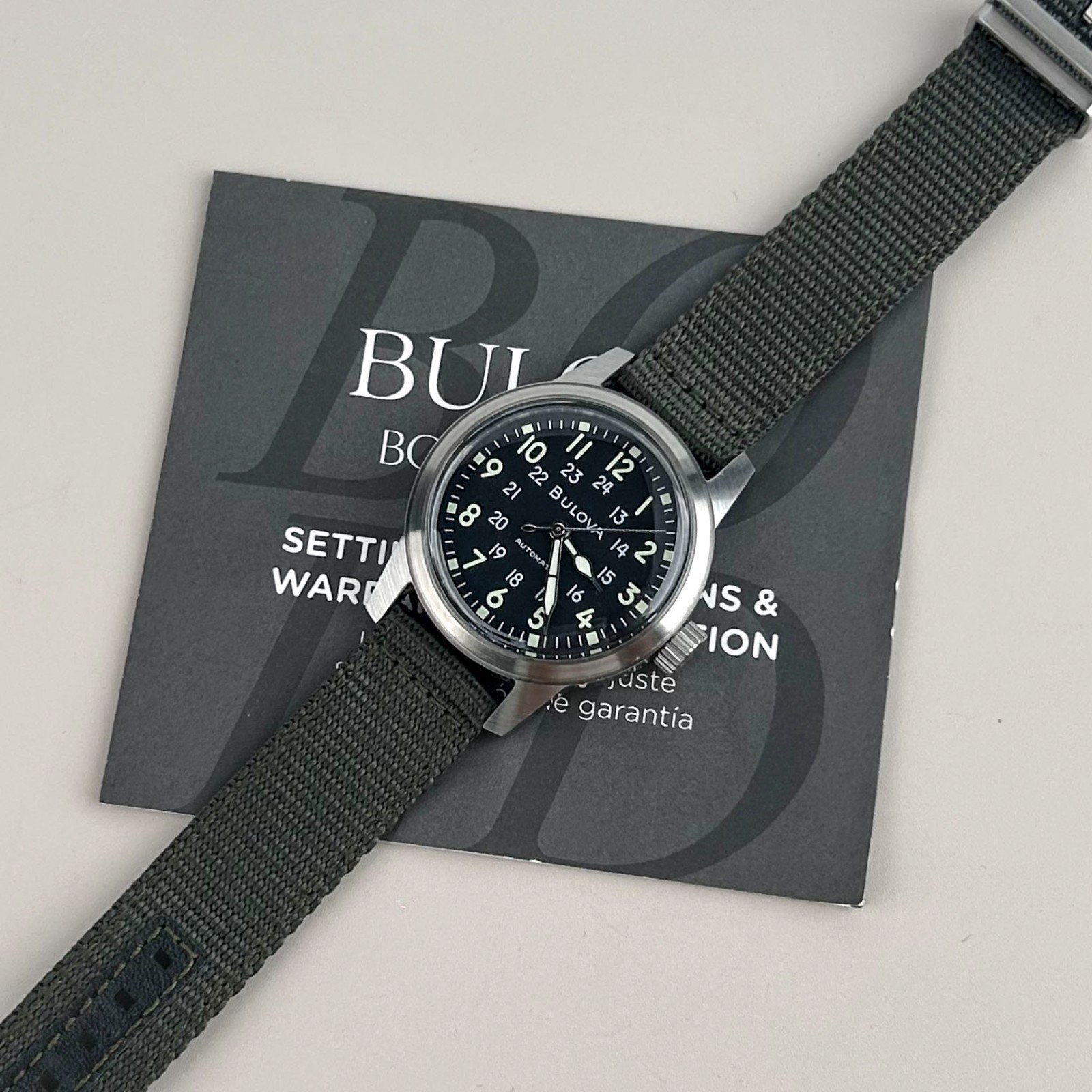 New Bulova 96A259 VWI Special Edition Hack 38mm Automatic Black Dial Men’s Watch