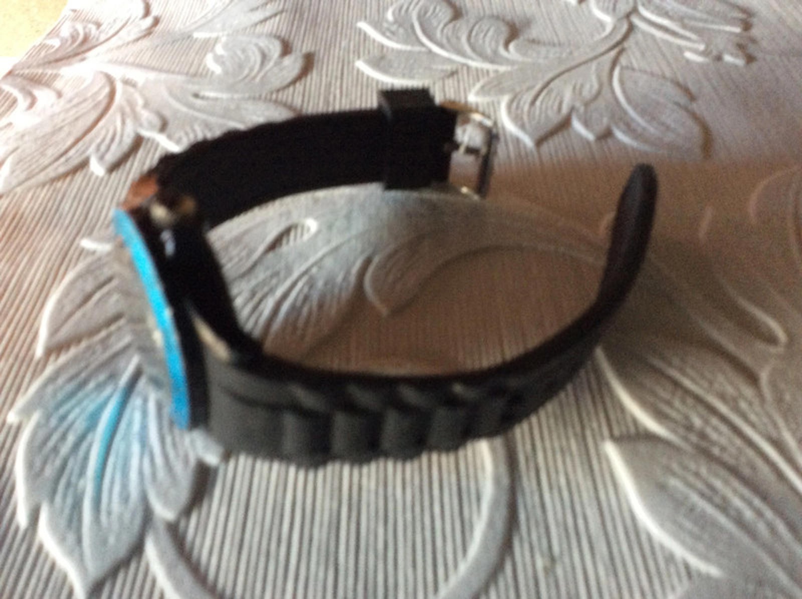 Identity London watch with blue and black rubber strap watch