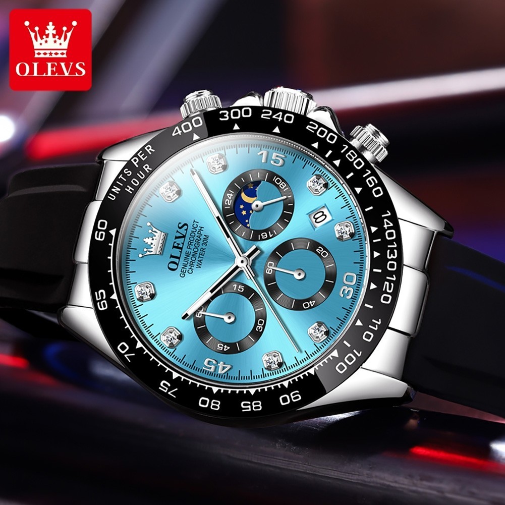 Waterproof Watch OLEVS Quartz Luxury Men’s Business Luminous Date Men Strap
