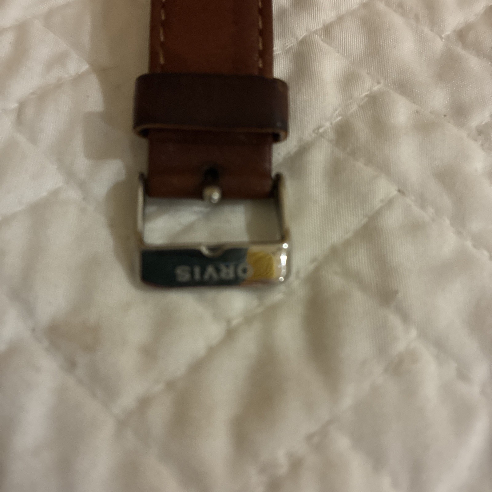 Orvis Mens Watch 38mm Blue Dial Chronograph Date Leather Tachymeter New Battery