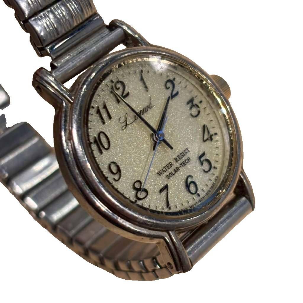 [A1R] Used Citizen Leopard Wristwatch Rubber Band Silver Color GY99 [x3p]
