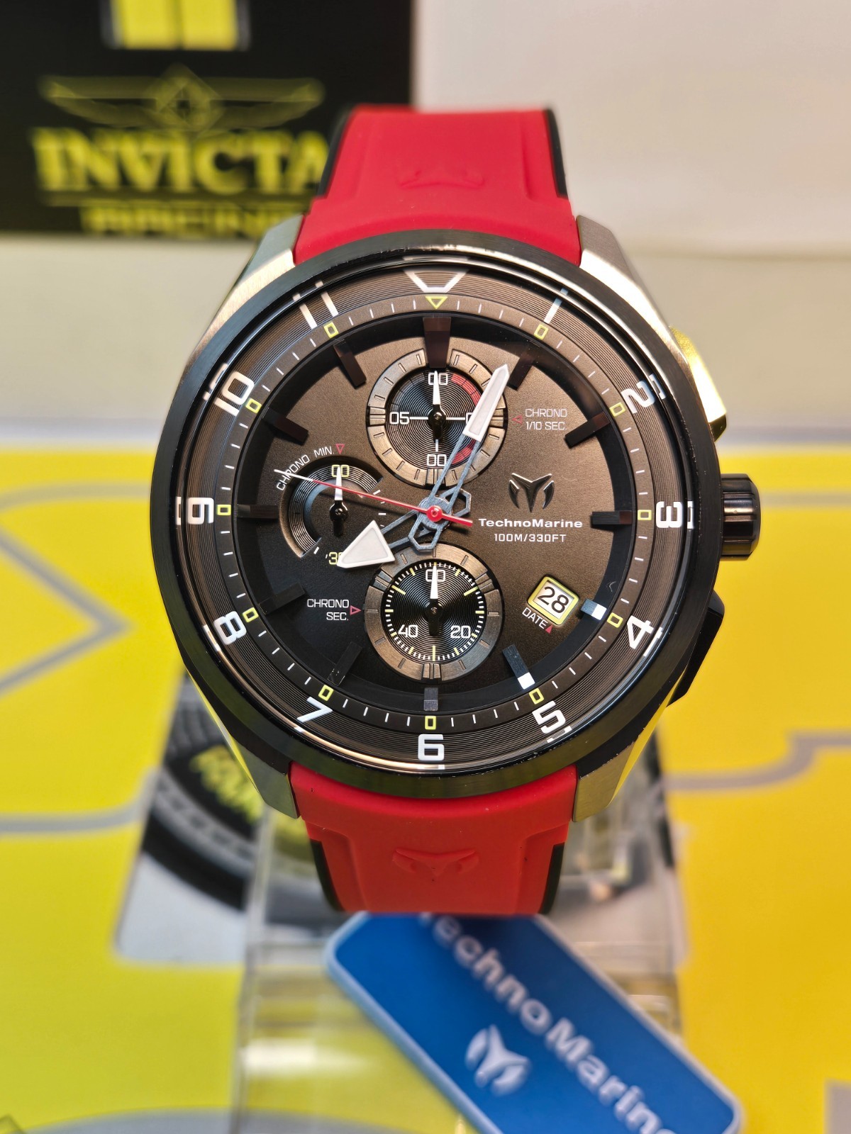 TechnoMarine Ocean Quantum Sport Men’s Watch 44mm Chrono Red & Black NEW!