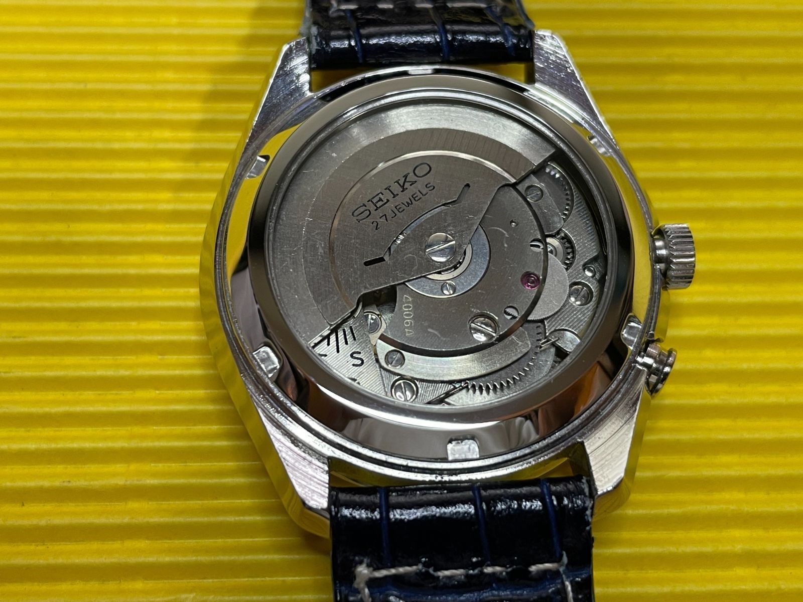 Seiko Bell Matic 4006 7010 Sapphire Display Case Back Only Japan 316L Steel