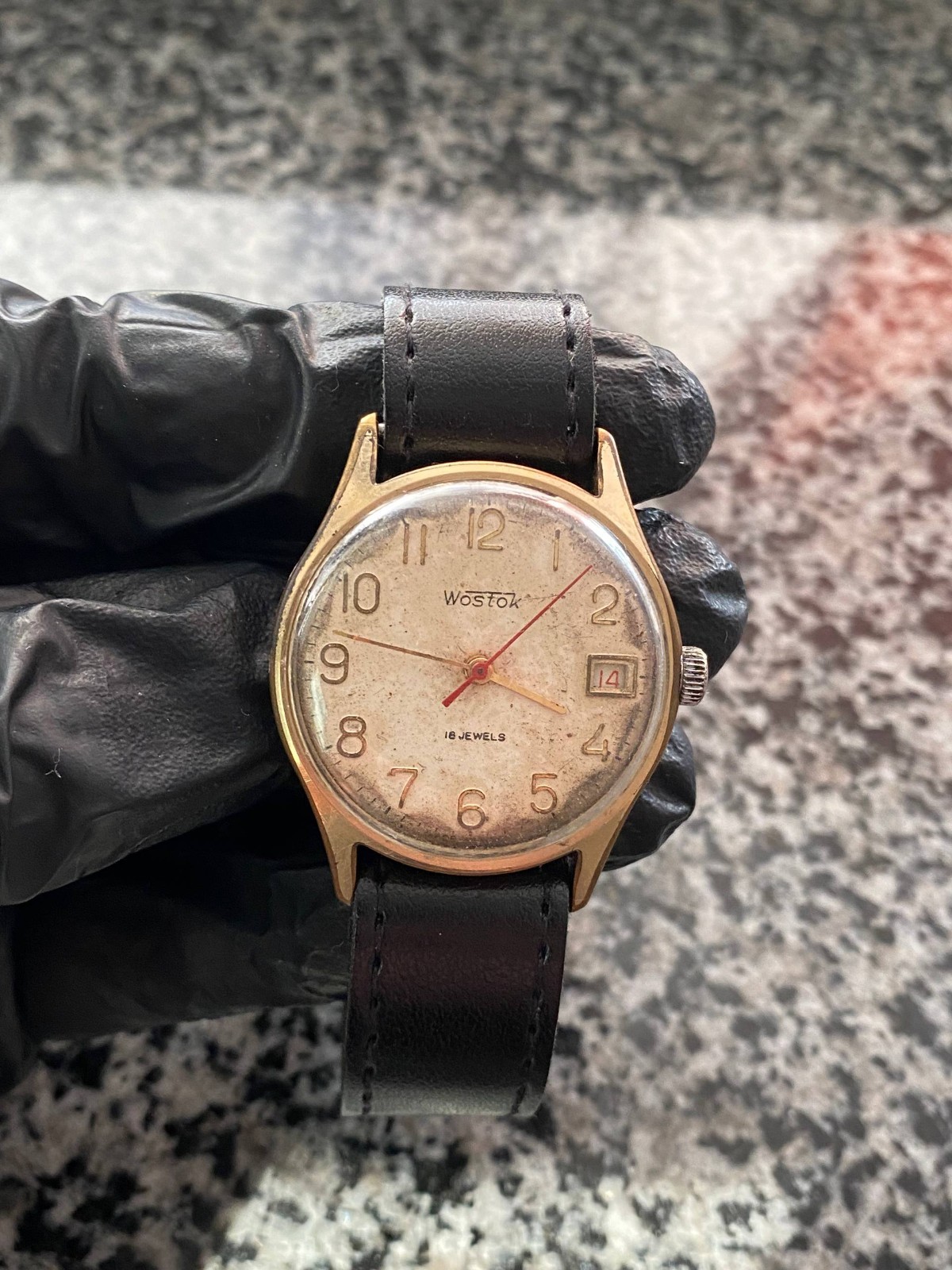 Vintage Rare Wostok Watch Soviet USSR Vostok mechanical Wristwach Gold Plated AU