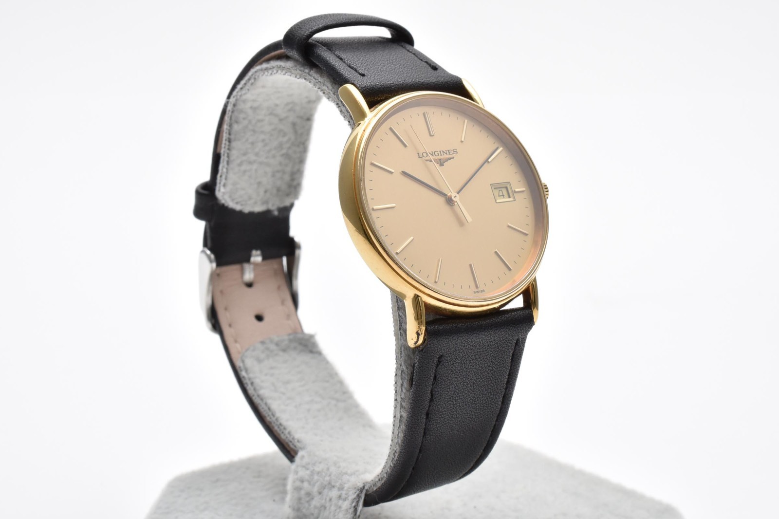 Longines Grand Classic L4.636.2 Gold Dial Date Quartz Men’s Thin Dress Watch