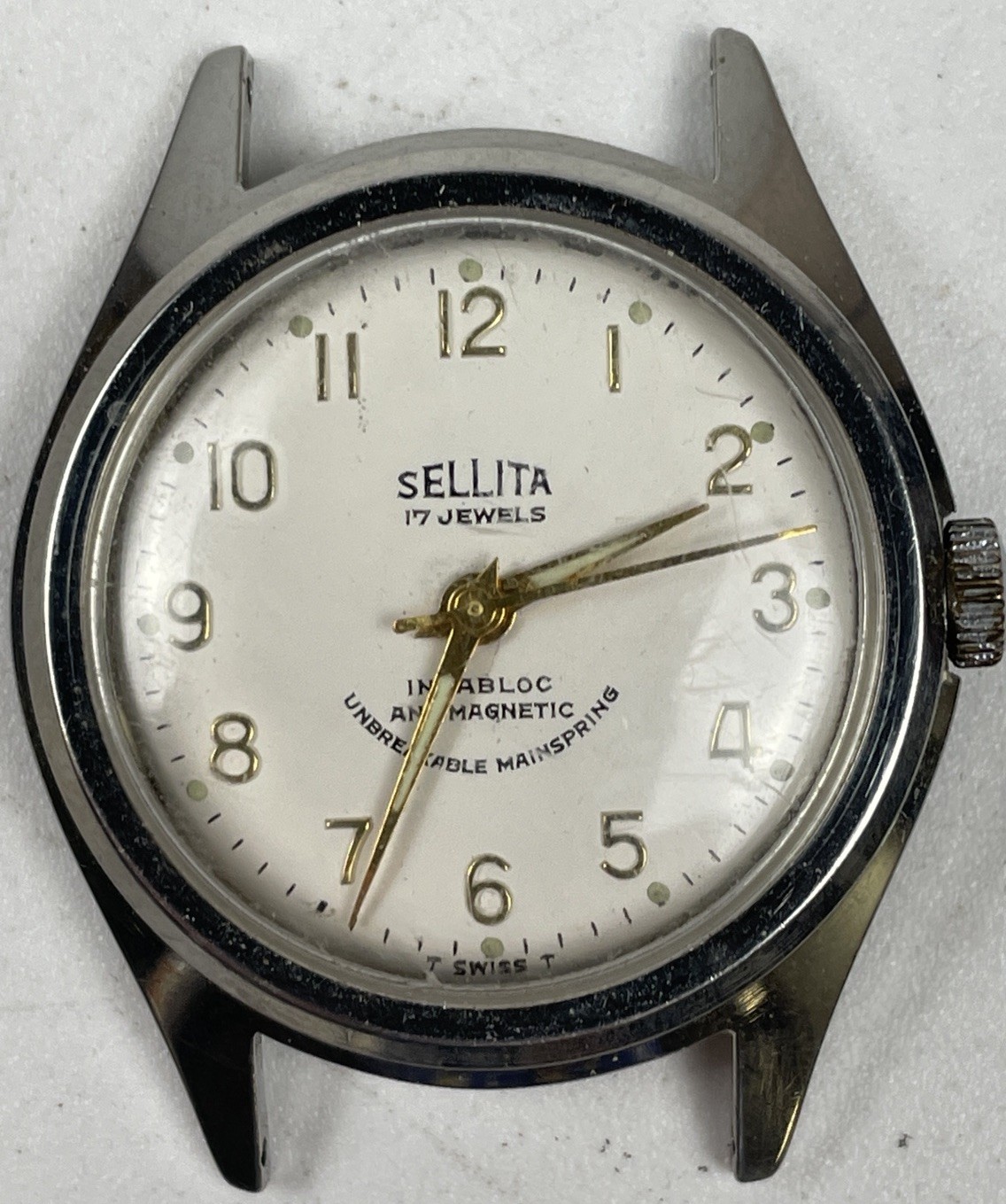 Vintage Sellita Swiss 17 Jewels Mechanical Hand Wind Incabloc Watch 31mm – RUNS
