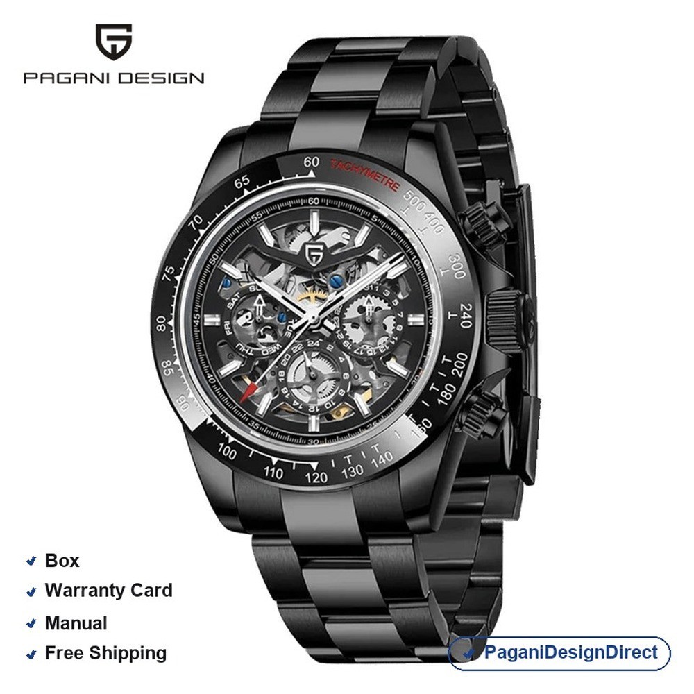 Pagani Design PD-1777 Full Black Stainless Steel Automatic Men’s Watch