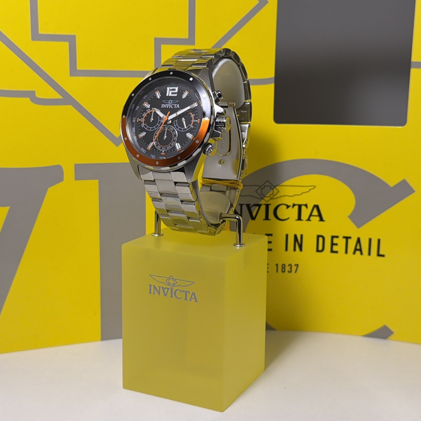 Invicta Speedway Men’s 44mm Chrono Watch StainlessSteel, W/Hard Case & Soft Case