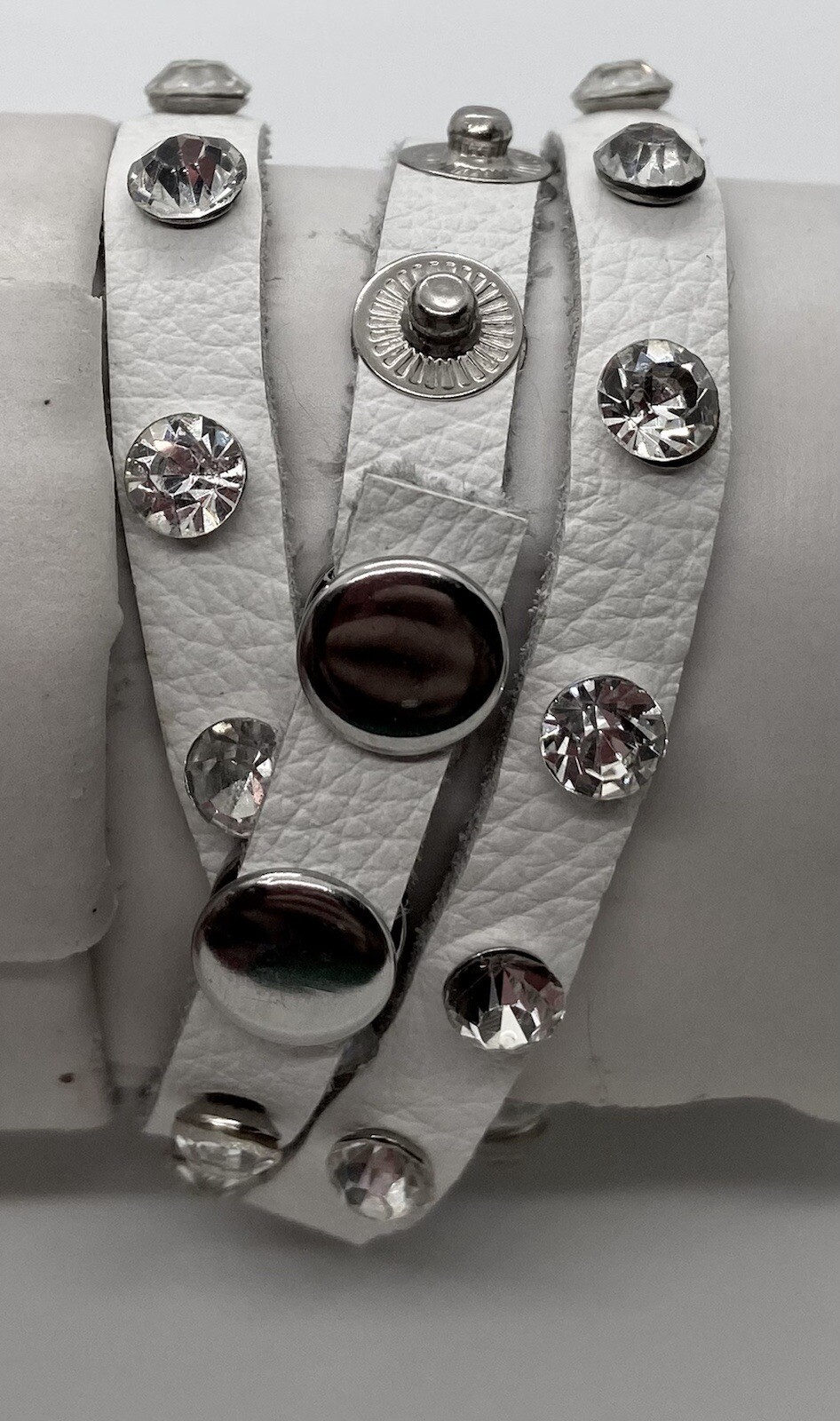 MASSINI Ladies Watch New Battery LOVE Triple Wrap Strap Lots Of Crystals Iced