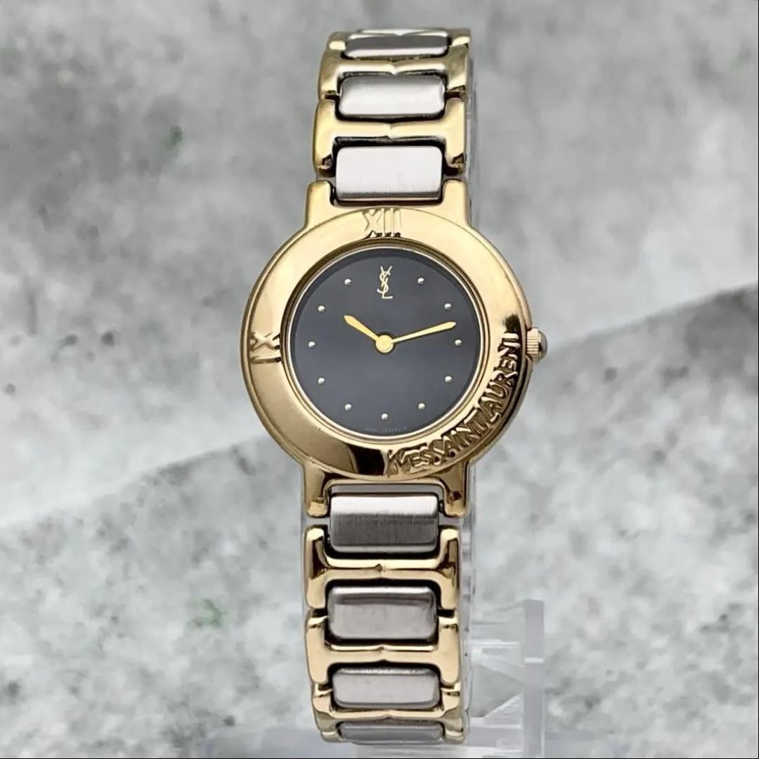 Yves Saint Laurent YSL 2200-229789Y Black Roman Dial Quartz Watch