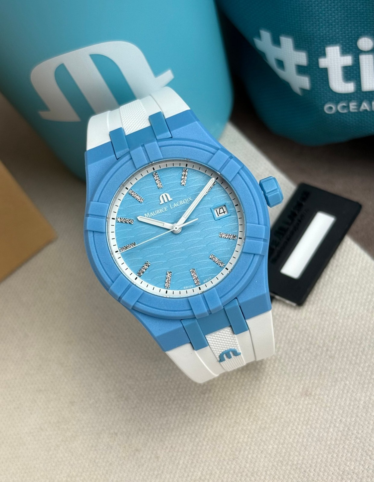 Maurice Lacroix Aikon Tide Diamond Blue Dial AI2008-AAAA1-3A0-0 Swiss Quartz New