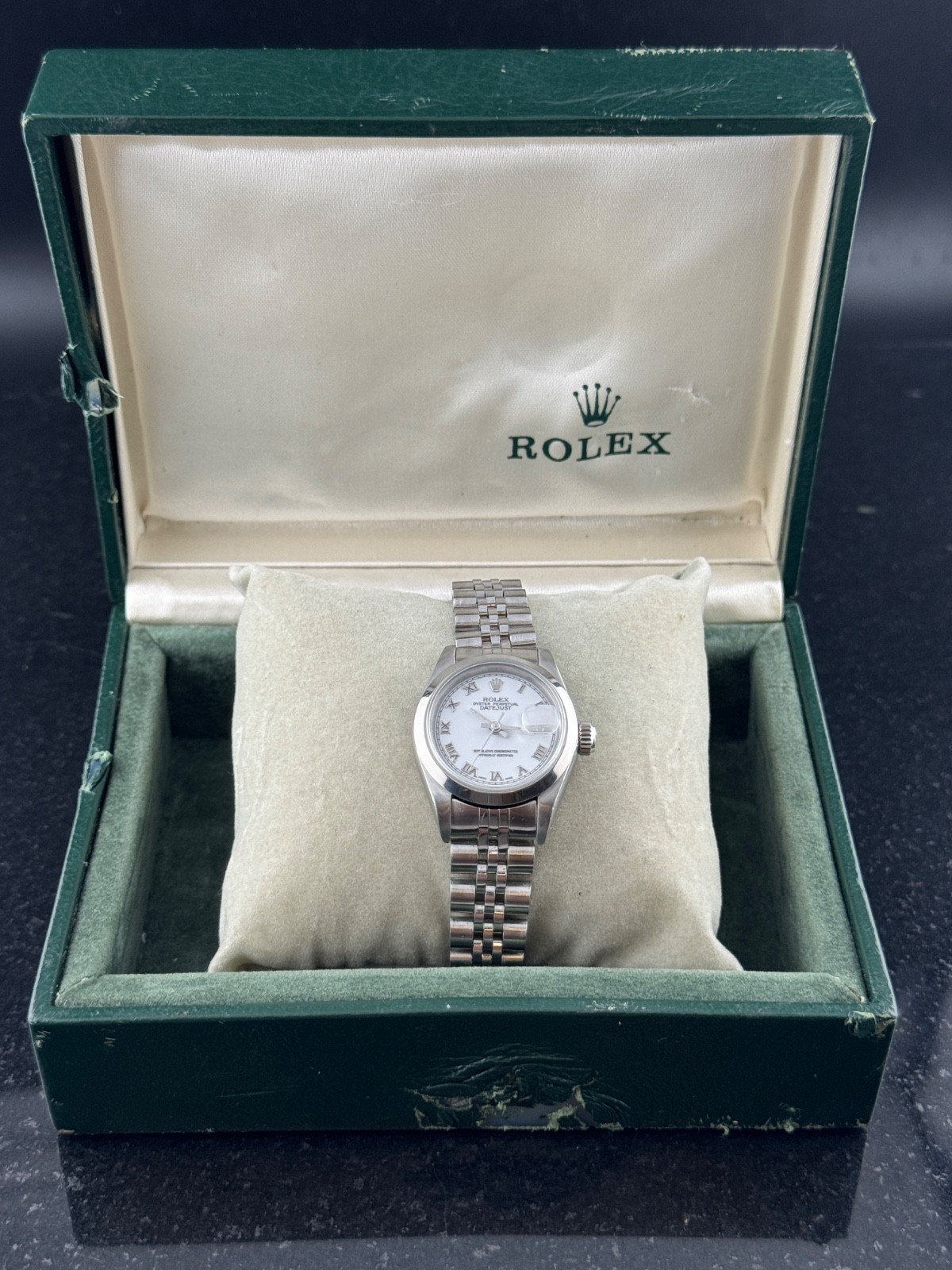 Rolex Oyster Perpetual 69160 Datejust Jubilee Roman Dial Box Paper Serviced