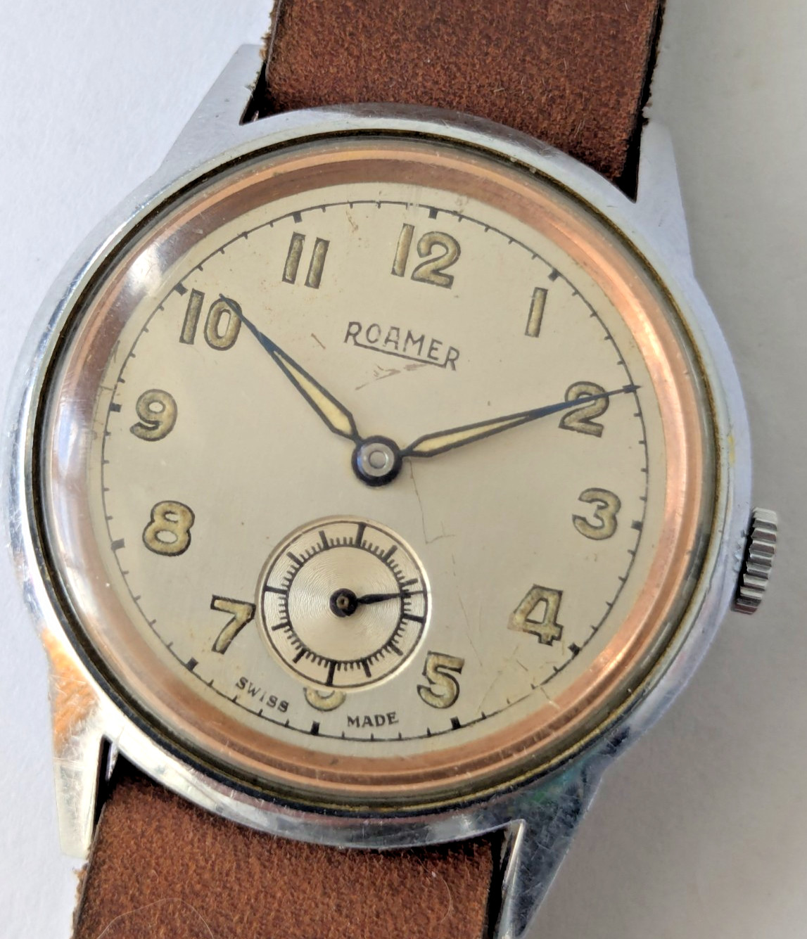 RARE Vintage ROAMER Military Style Men’s Watch Cal. MST 352 Swiss 1950s SERVICED