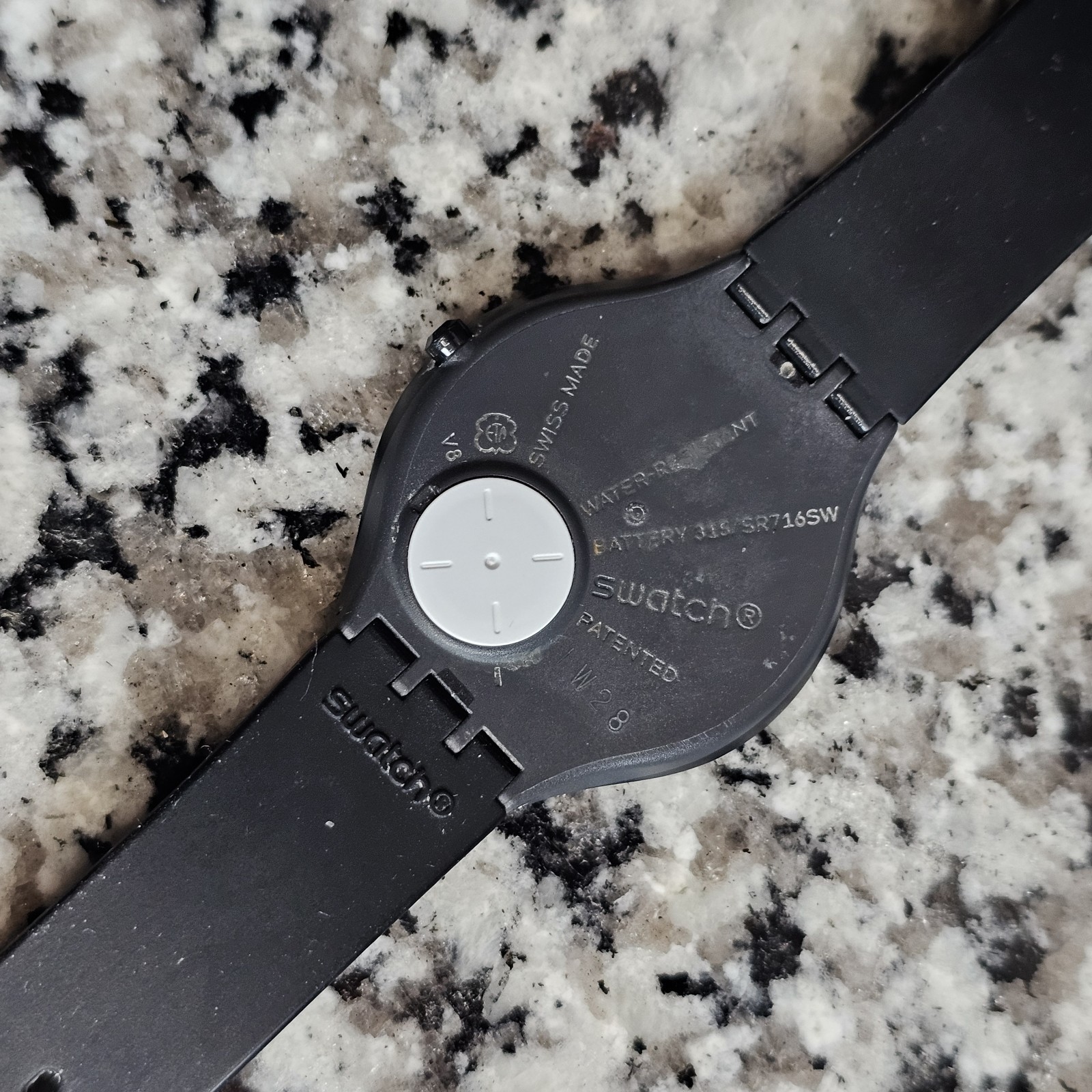 Thin Slim Swatch Quartz Black Silicone Rubber Band Watch 37mm